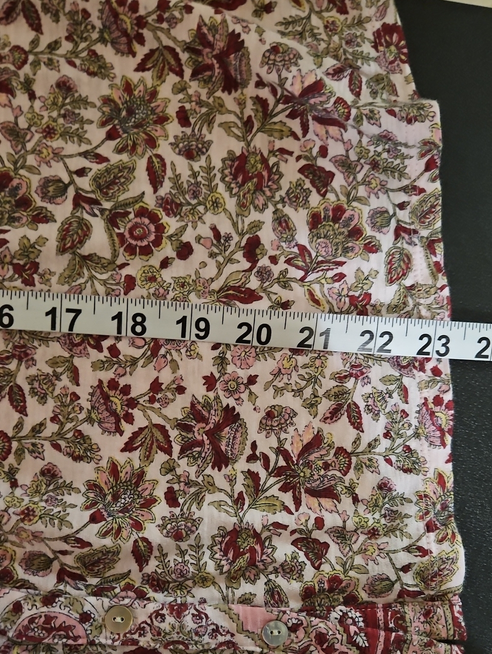 Lucky Brand Pink Floral Button-Up Peasant Top - Picture 9 of 9